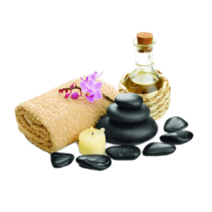 پک درمانی لوسیون بدن و حوله و سنگ درمانی